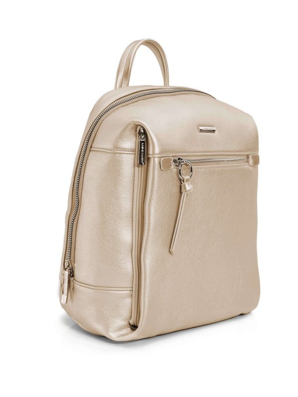 LUIGISANTO gold eco-leather backpack