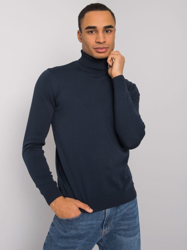 Cornell LIWALI men's dark blue turtleneck sweater