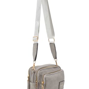 Grey rectangular women's handbag