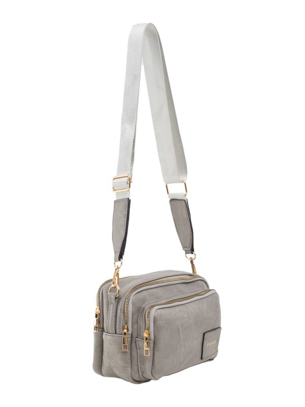 Grey rectangular women's handbag