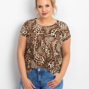 Brown T-shirt plus size Elsie