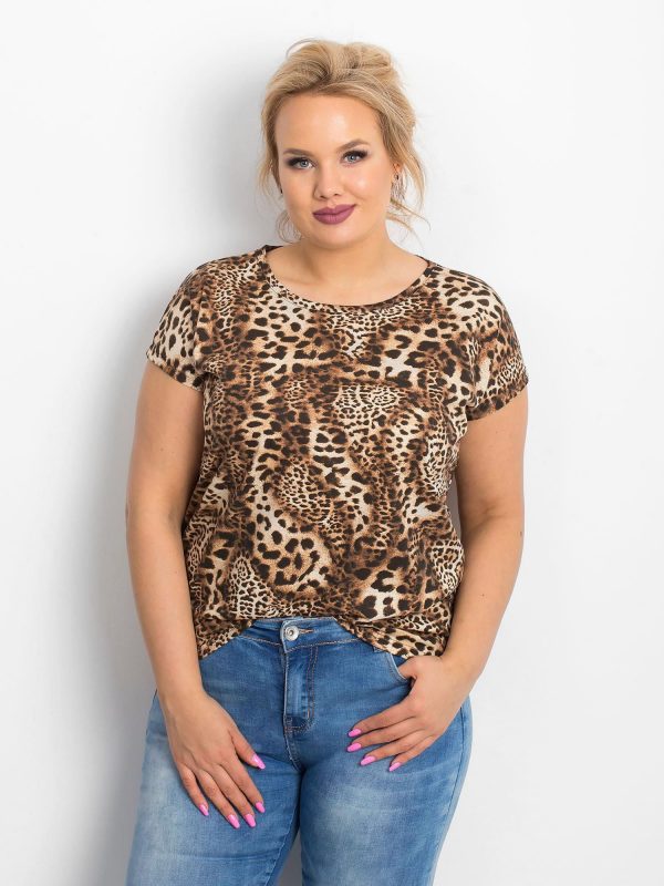 Brown T-shirt plus size Elsie