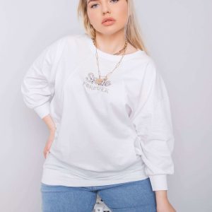 White plus size blouse with Messina applique