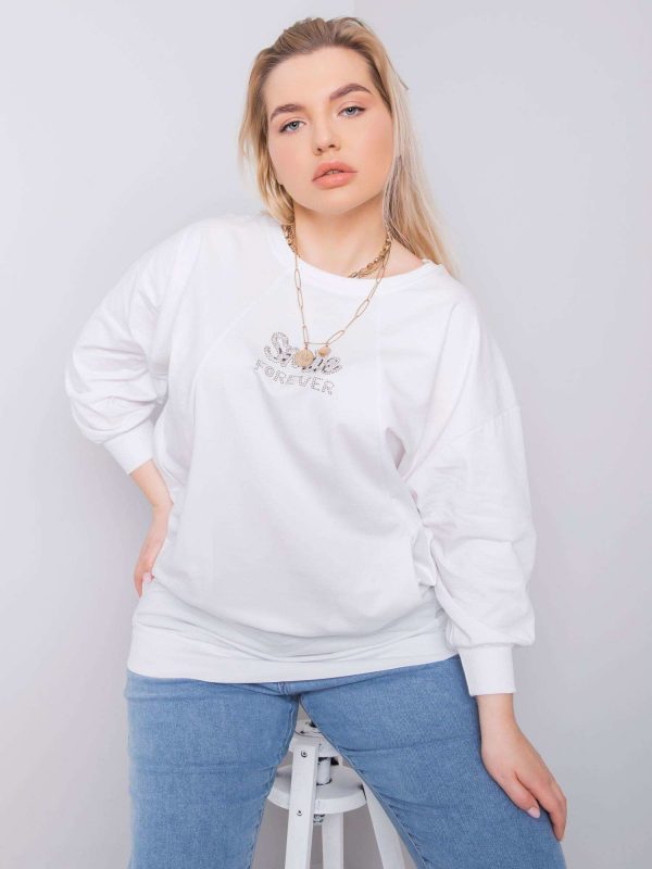 White plus size blouse with Messina applique