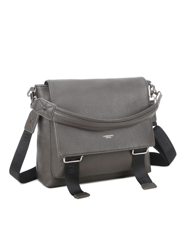 Grey bag for women with flip LUIGISANTO