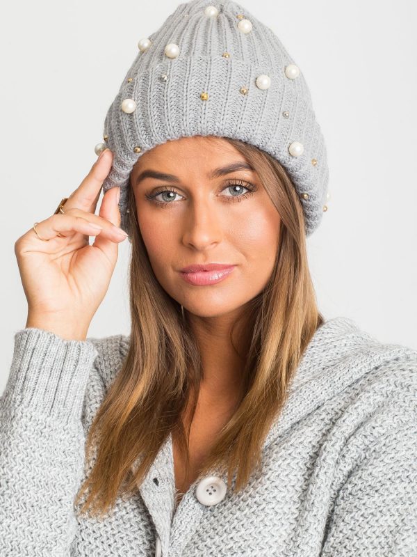 Gray cap with applique