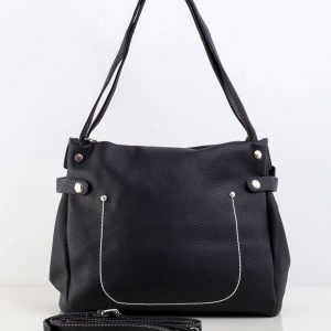 Black eco-leather city bag