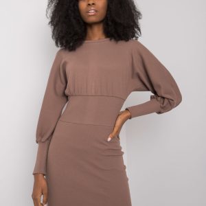 Brown ribbed dress Leticia RUE PARIS