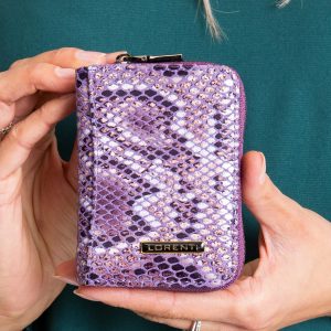 Purple small wallet with patterns