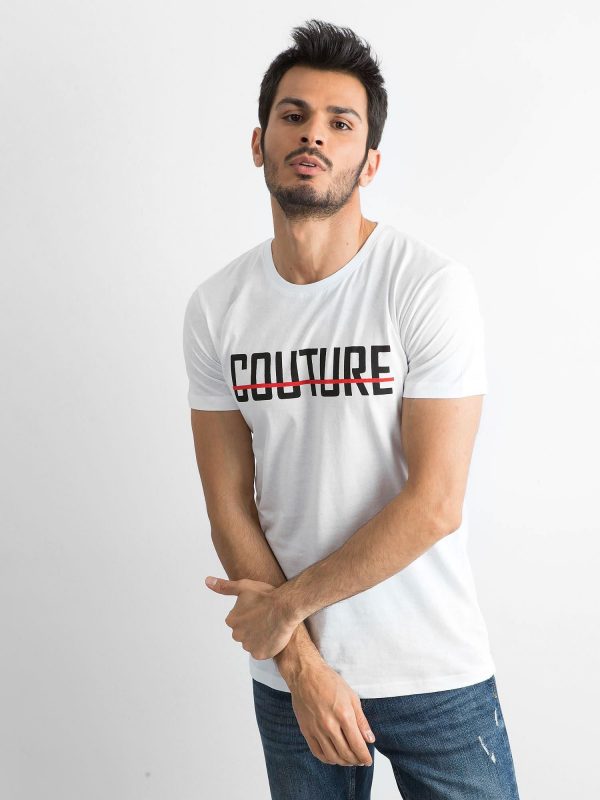 White T-shirt for men with inscription