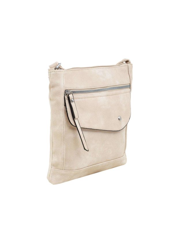 Beige Women's Shoulder Bag in Eco Leather