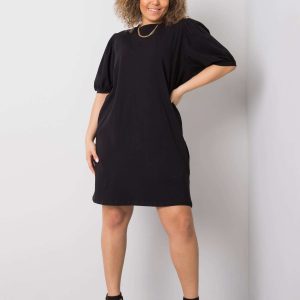 Jasmine Black Plus Size Cotton Mini Dress