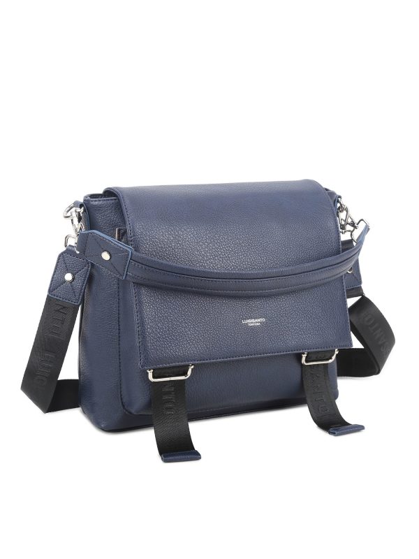 Dark blue women's bag with flip LUIGISANTO