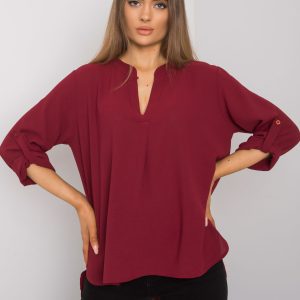 Burgundy oversized Portland blouse