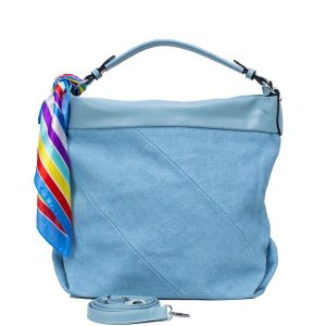 Blue bag with scarf