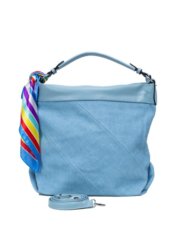 Blue bag with scarf