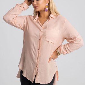 Pale pink plus size shirt Jordi RUE PARIS