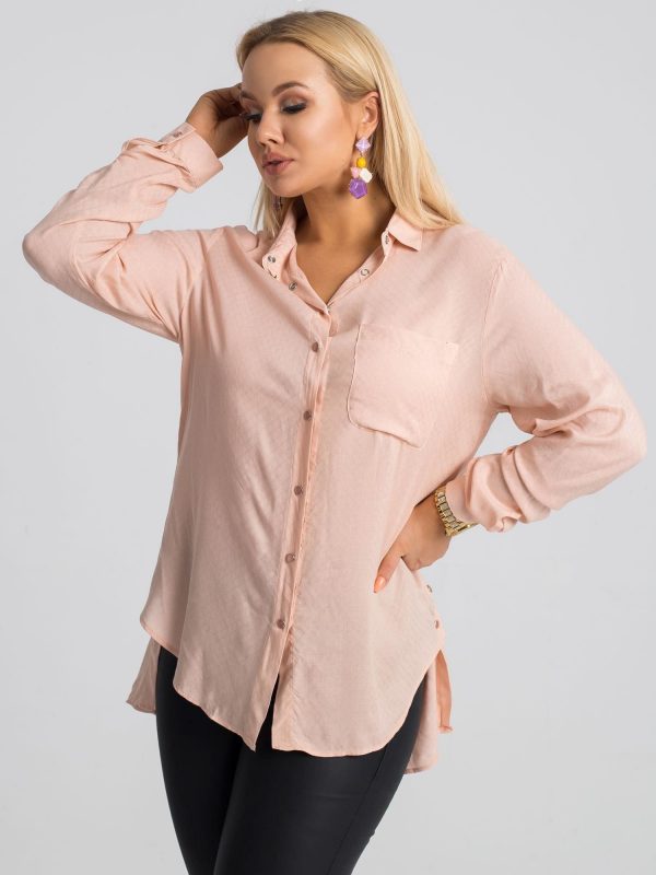 Pale pink plus size shirt Jordi RUE PARIS