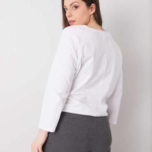 White plus size cotton blouse Sandy