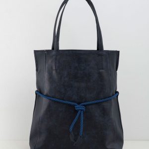 Navy blue bag with decorative binding