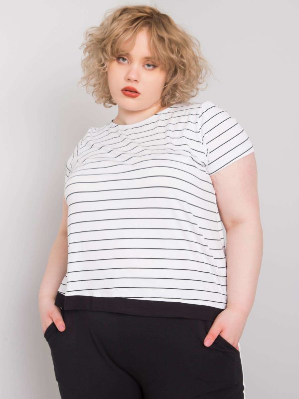 White plus size blouse with viscose Lilianne