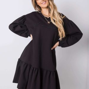 Janelle's black ruffle dress