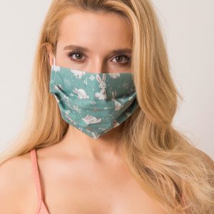 Dark green protective mask with print