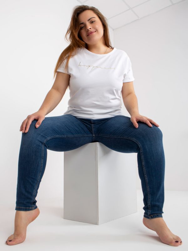 White Plus Size T-Shirt with Print