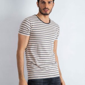 Beige and grey T-shirt for men Foreign