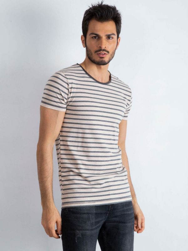 Beige and grey T-shirt for men Foreign