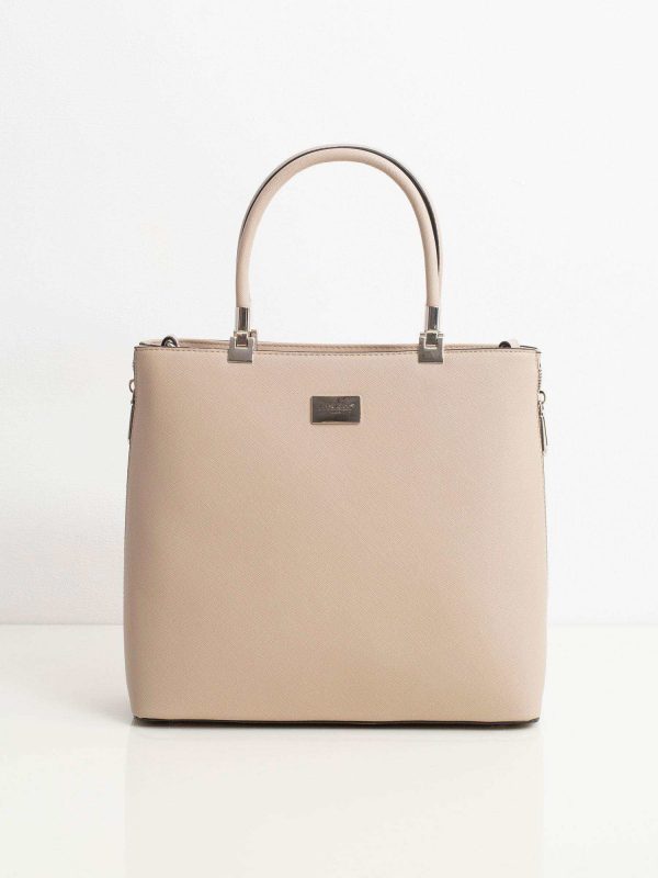 Beige saffiano bag