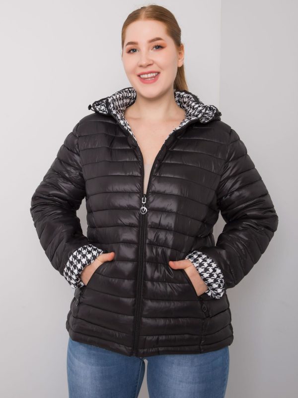 Jaime Black Plus Size Ladies Reversible Jacket