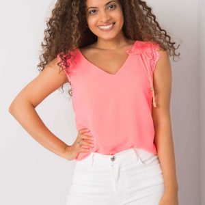 Fluo pink top with Sapphire lace