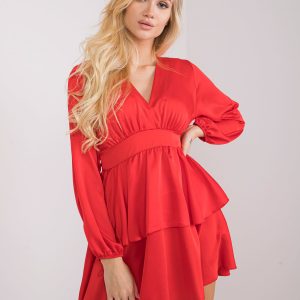 Red dress with ruffle Rimini