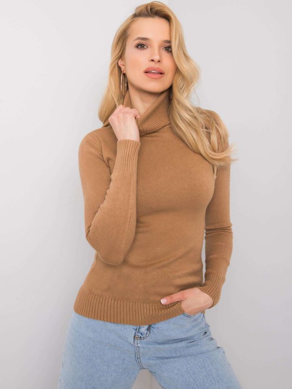 Camel Polly Turtleneck Sweater