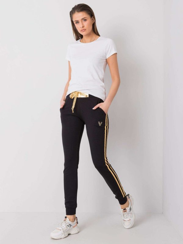 Brenda black and gold sweatpants