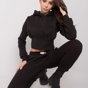 Black sweatsuit set with trousers Ambretta