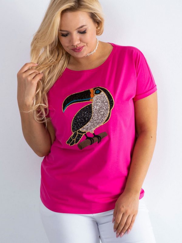 Dark pink T-shirt Materially PLUS SIZE