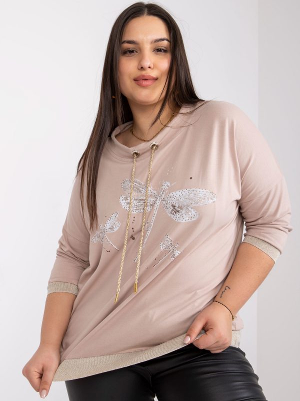 Light beige plus size blouse with Lorraine straps