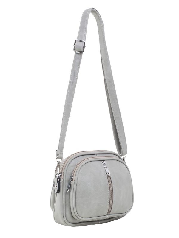 Grey ladies handbag with pockets