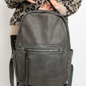 Grey backpack with studs