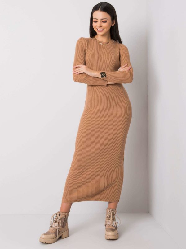 Dark beige dress Tonia RUE PARIS