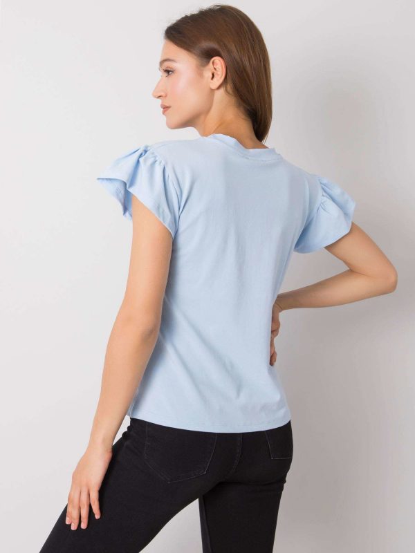 Ansley RUE PARIS light blue cotton blouse