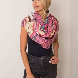 Pink scarf with print