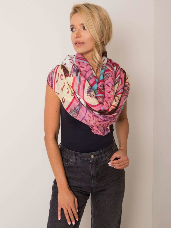 Pink scarf with print