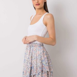 White-blue skirt with flounce Yaritza