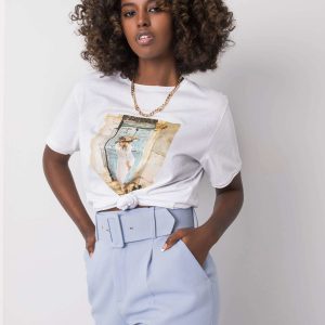 White T-shirt with print by Benthe