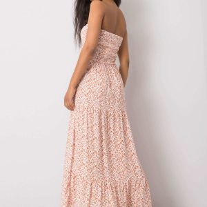 White and orange maxi dress Lea FRESH MADE