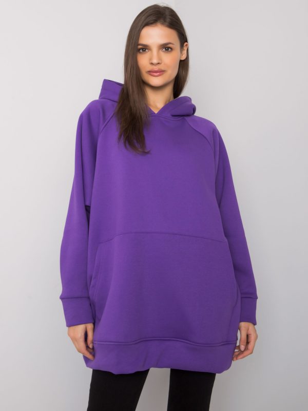 Dark purple kangaroo sweatshirt for women Selita