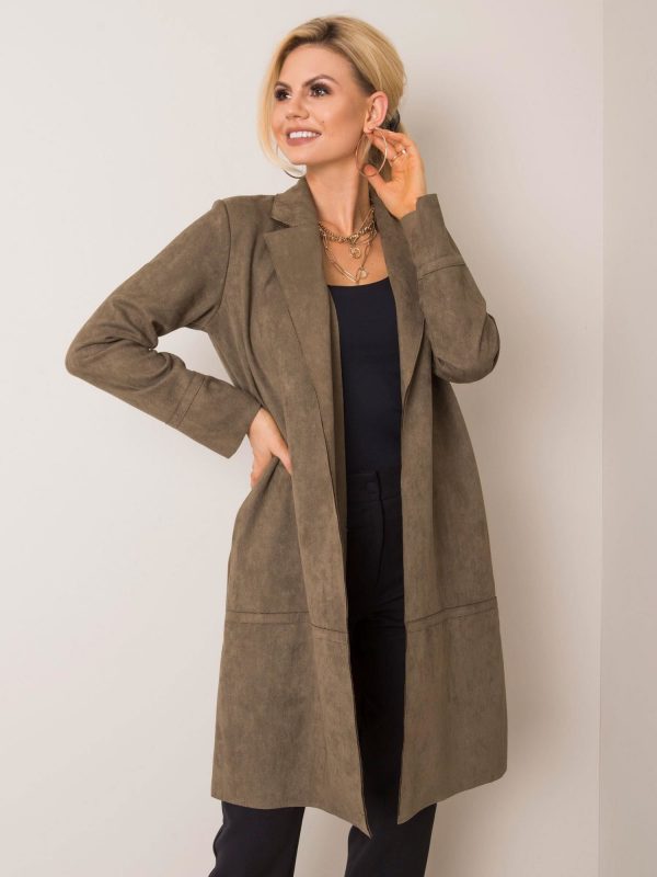 Khaki suede coat Sellina STITCH & SOUL